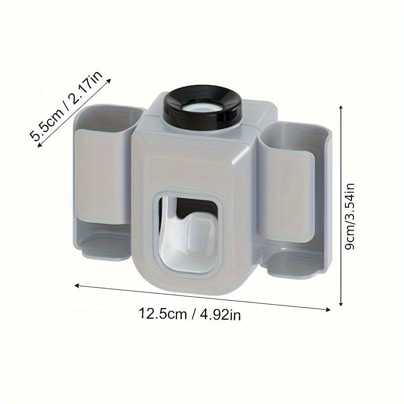 1pc Toothbrush Holder With Automatic Toothpaste Dispenser, Wall Mounted Toothbrush Storage Rack, Punch-free Toothbrush Storage Organizer, Multifunctional Electric Toothbrush Holder, Bathroom Accessories - Topdecheztop.fr