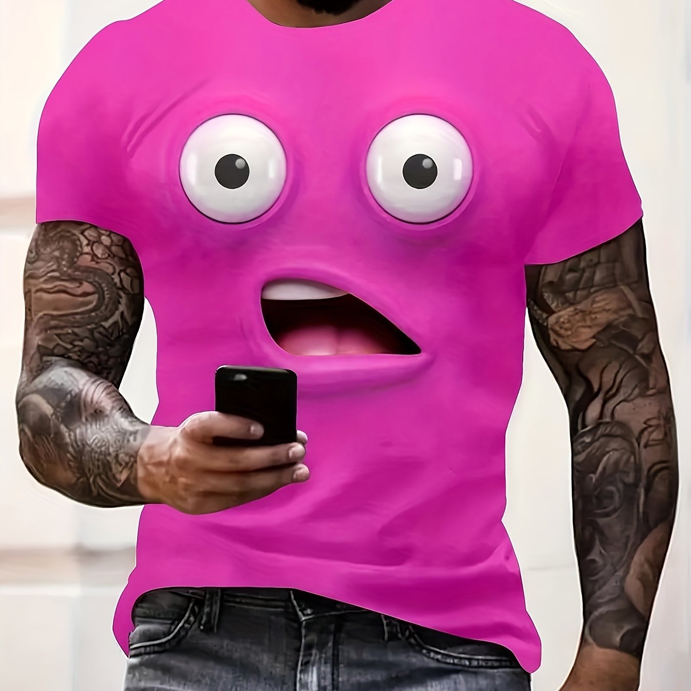 T-shirt homme à imprimé amusant et stylé, haut d'été décontracté, confortable