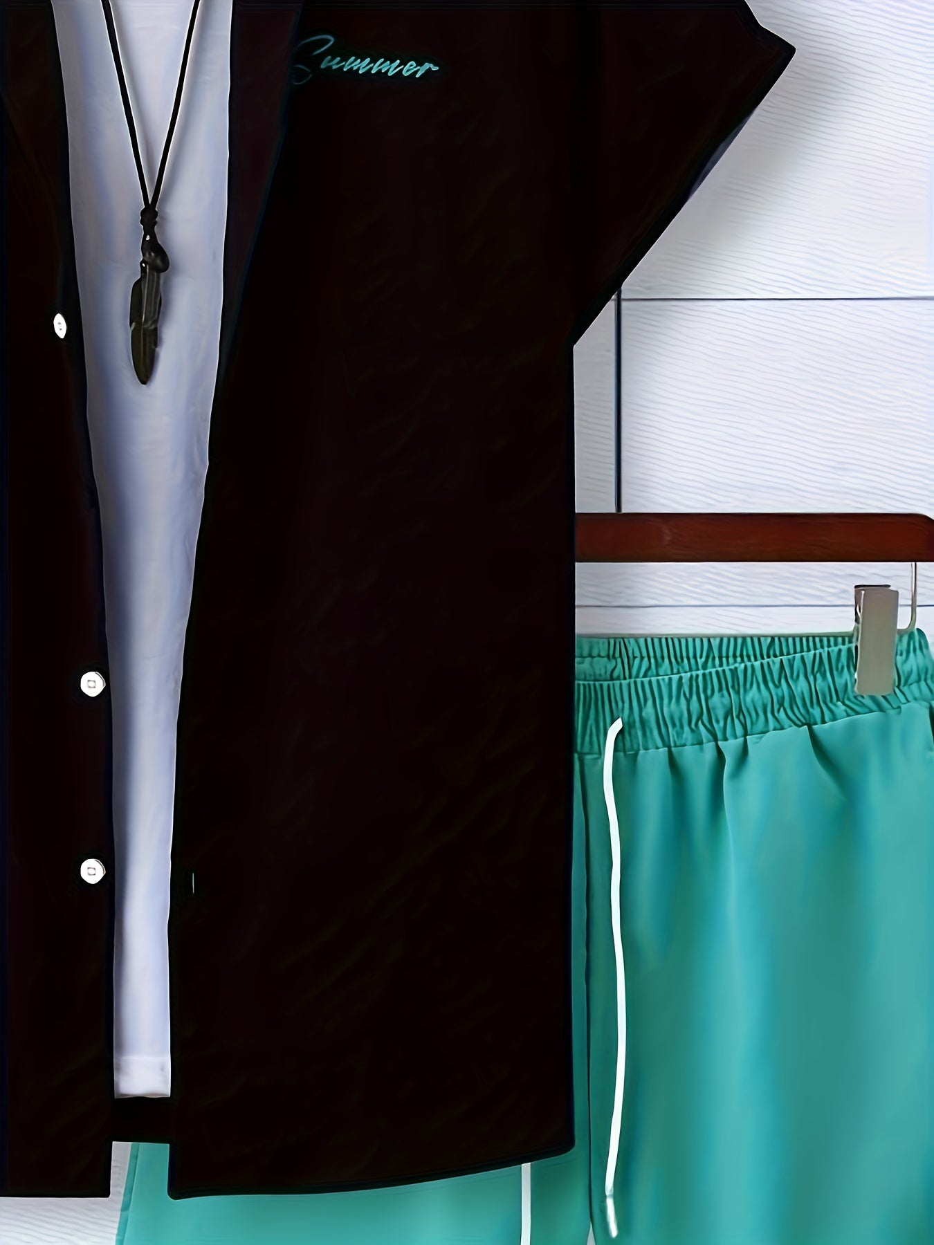 Ensemble chemise à manches courtes imprimée et short