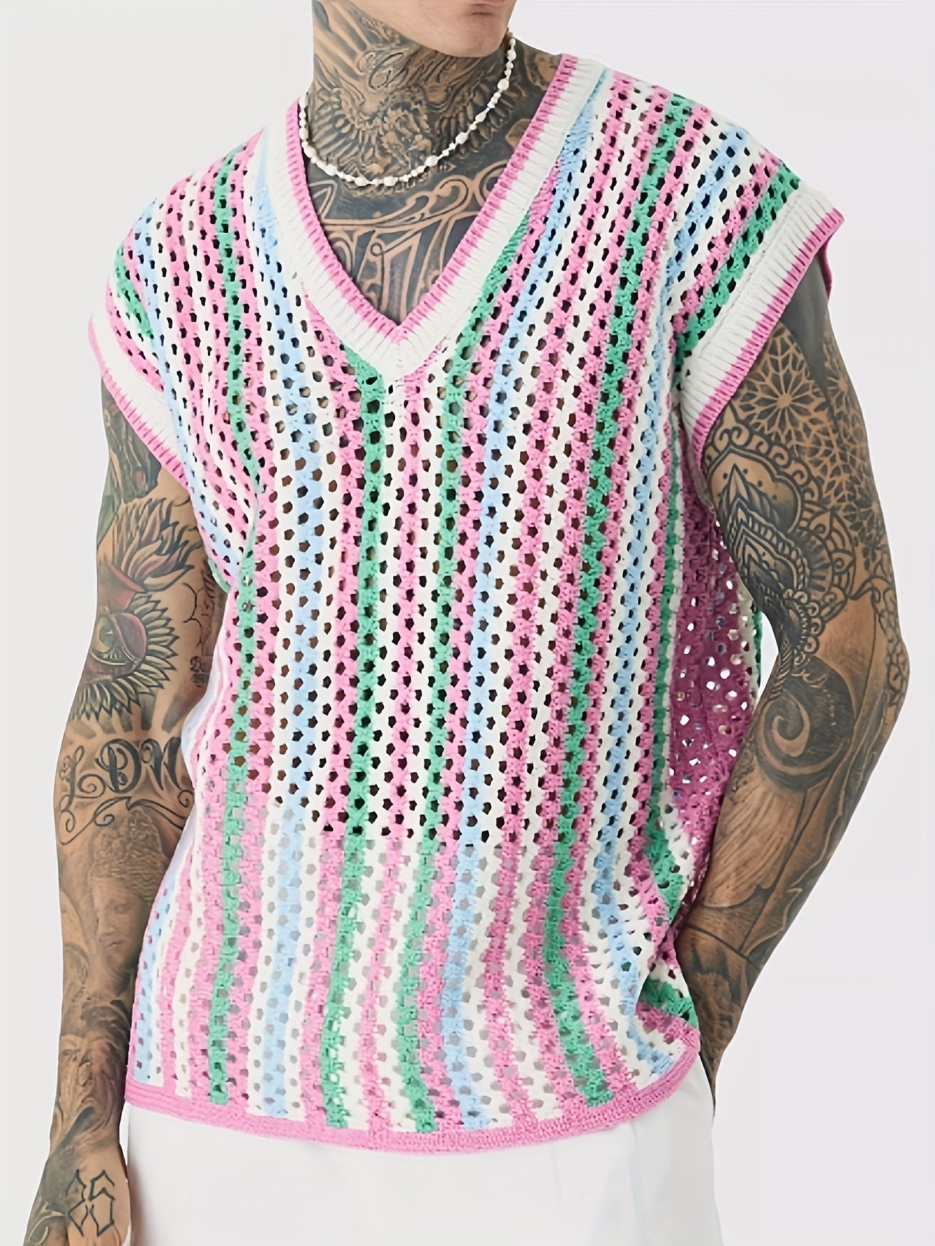 Gilet ajouré au crochet