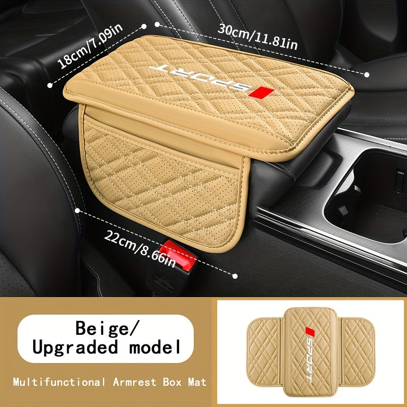 Coussin d'accoudoir en cuir PU, style sportif et tendance avec poches de rangement