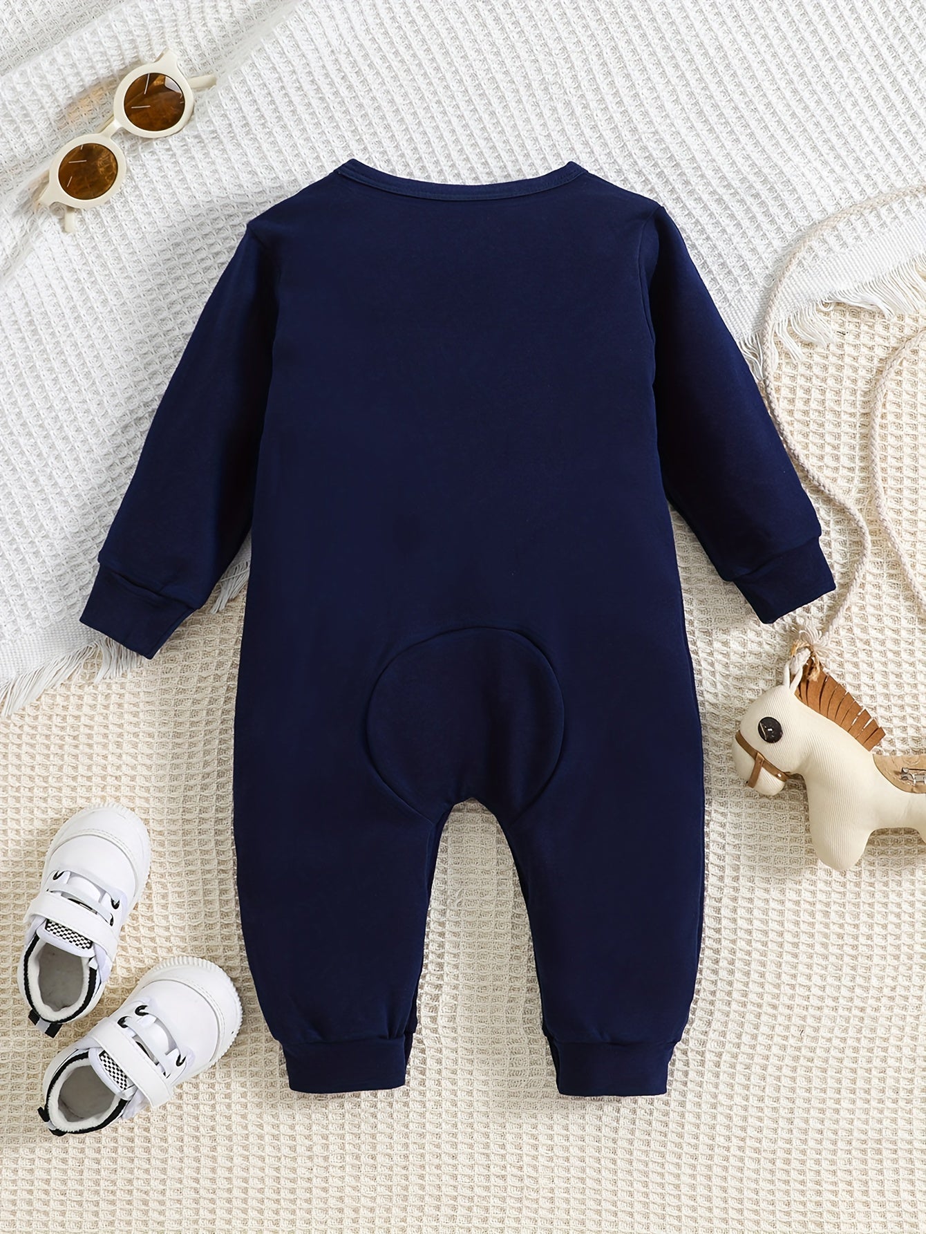 Baby Cute Onesie, Long-sleeved Cotton Jumpsuit With Mom+dad=me Print - Topdecheztop.fr