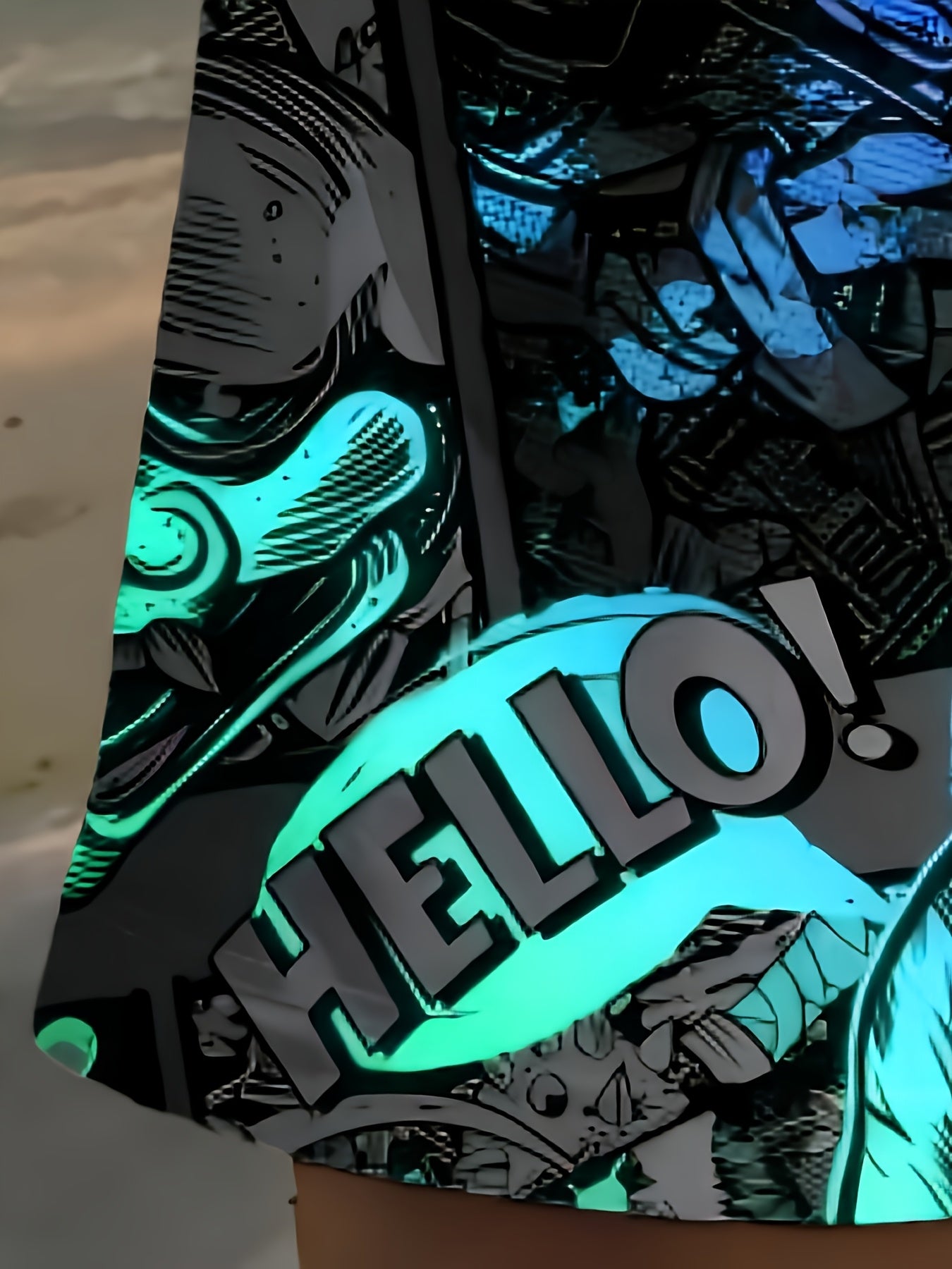 Short de plage imprimé pour homme, style hip-hop, imprimé 3D