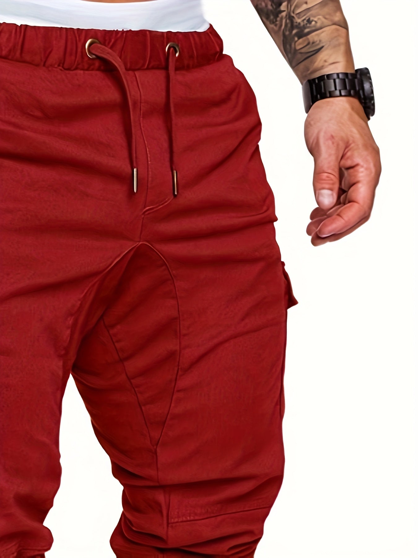 Pantalon cargo robuste pour homme avec design multi-poches, taille réglable
