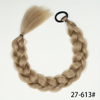 Extensions de queue de cheval longues tressées avec bande élastique en fibre synthétique pour cheveux 60,96 cm 27-613# 60.96cm