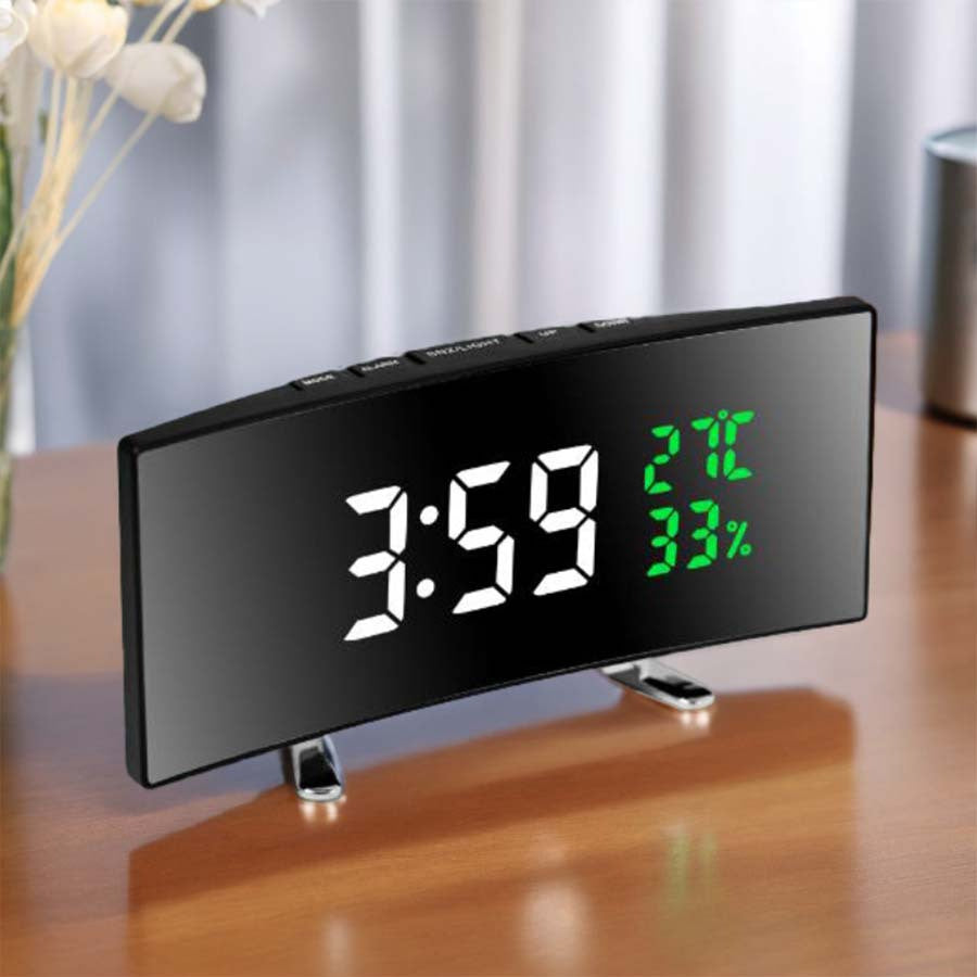 Réveil multifonction LED 6,6 pouces avec grand écran