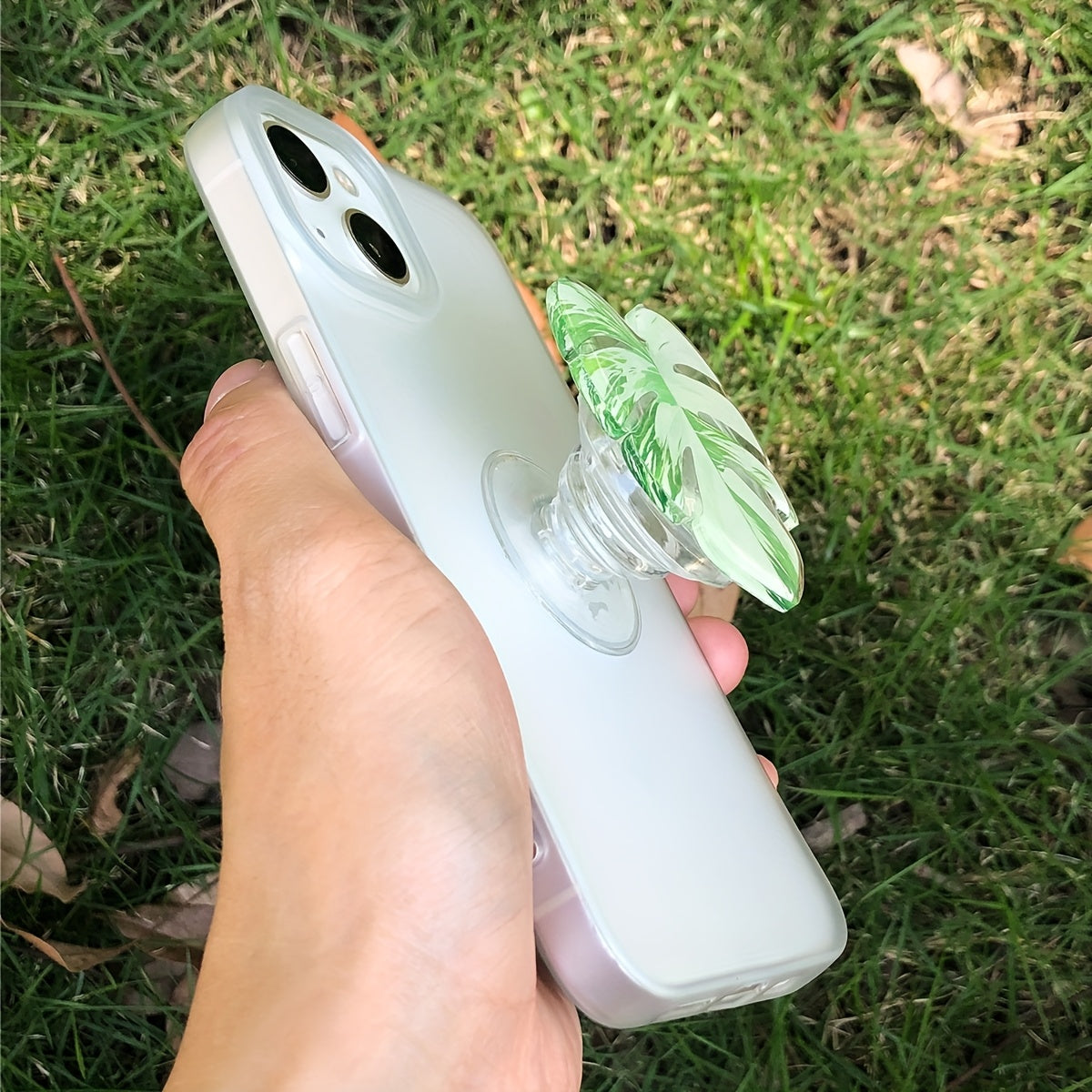 Support de téléphone en forme de feuille de plante tropicale