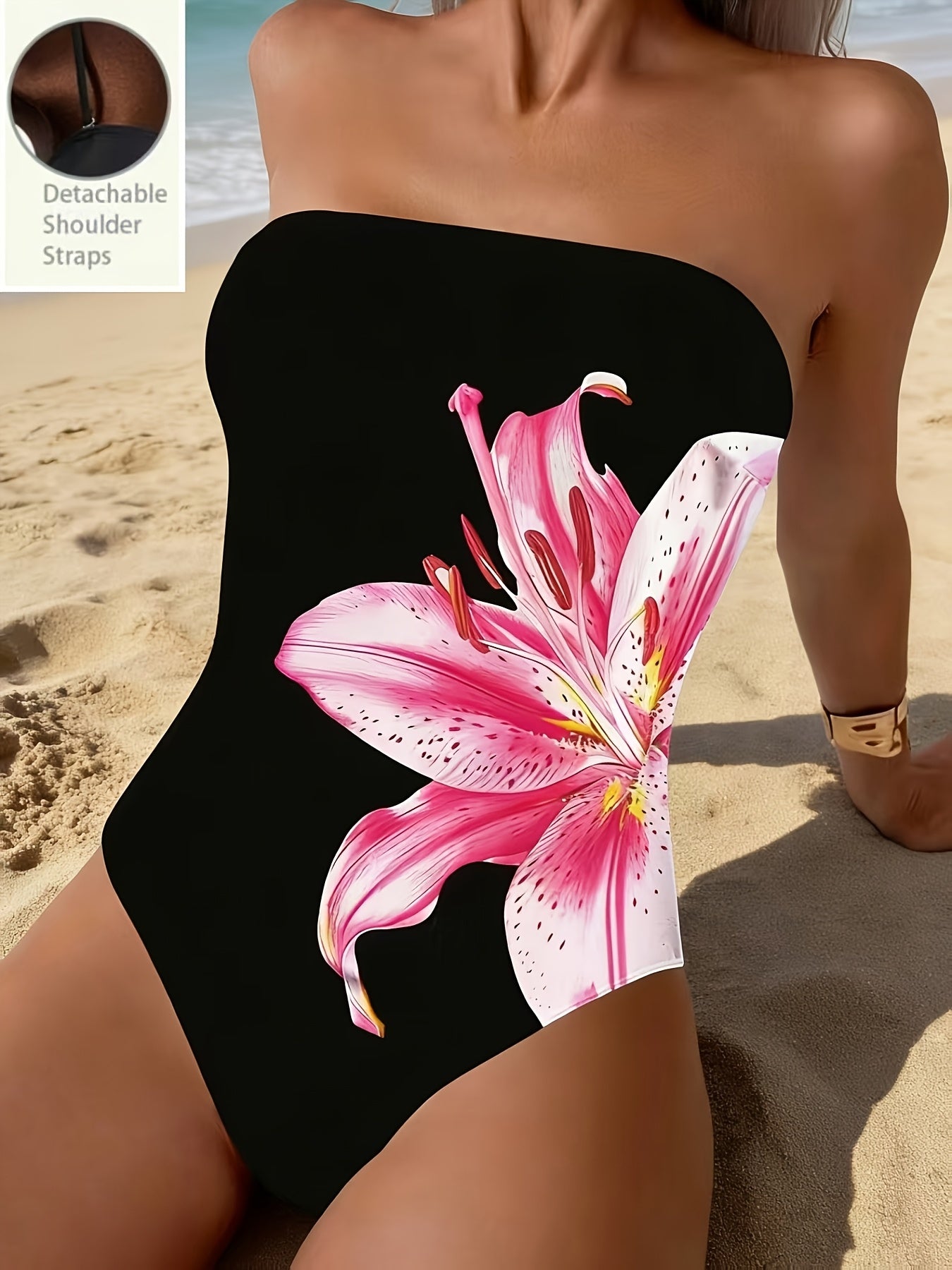 Maillot de bain une pièce à imprimé floral pour femme