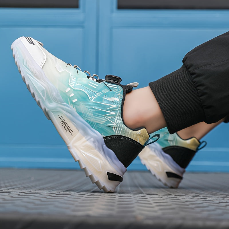 1 paire de baskets mode, chaussures de ville décontractées à lacets