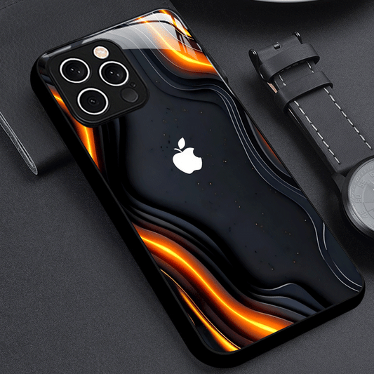 Coque en verre dépoli avec motif logo Apple