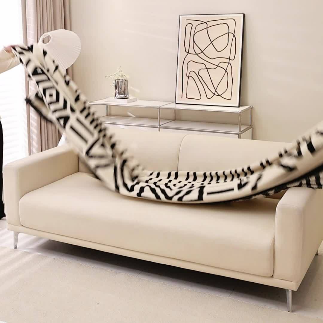 1 protège-canapé style bohème, couverture confortable vintage