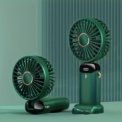 Mini ventilateur portable rechargeable USB à écran LED VERT