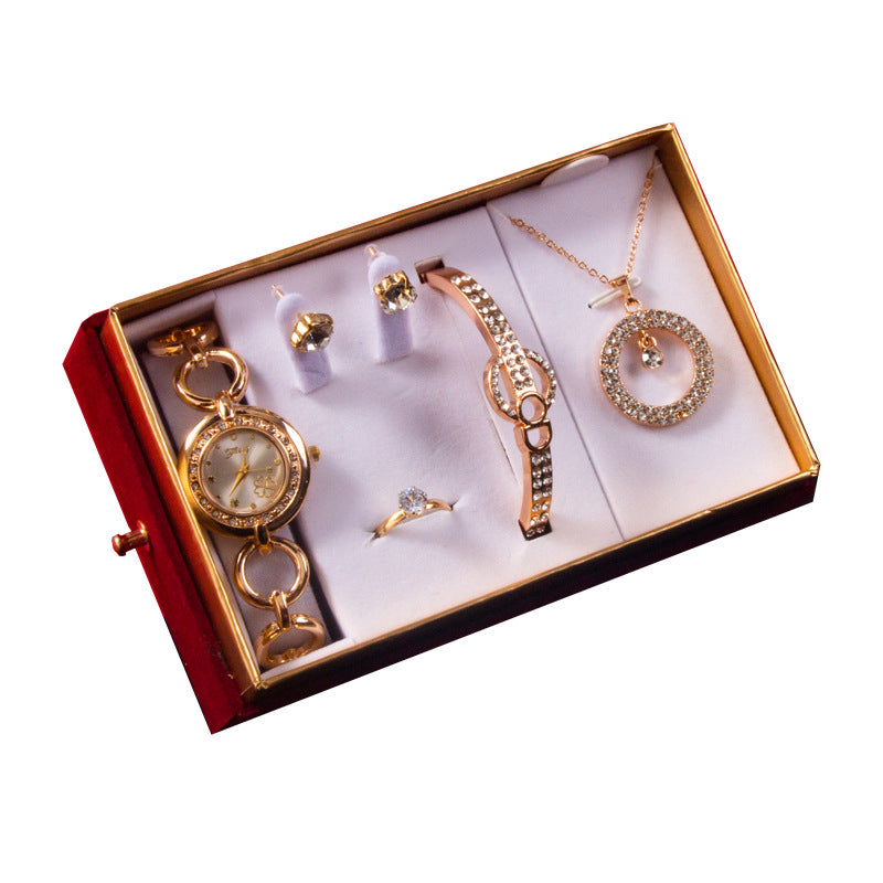 Coffret cadeau  avec montre, bracelet, collier et boucles d'oreilles