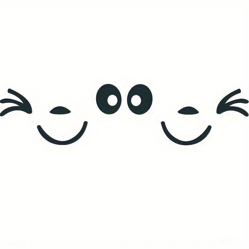 1 paire d'autocollants 3D mignons et souriants pour rétroviseurs gauche et droit - Topdecheztop.fr