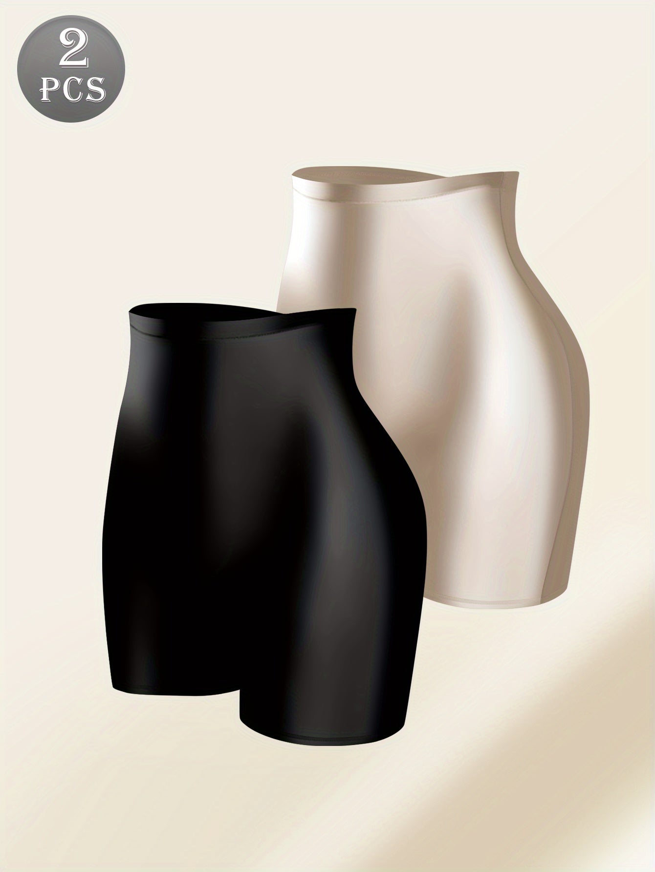 Lot de 2 boxers taille haute pour femme, en tissu huilé tendance