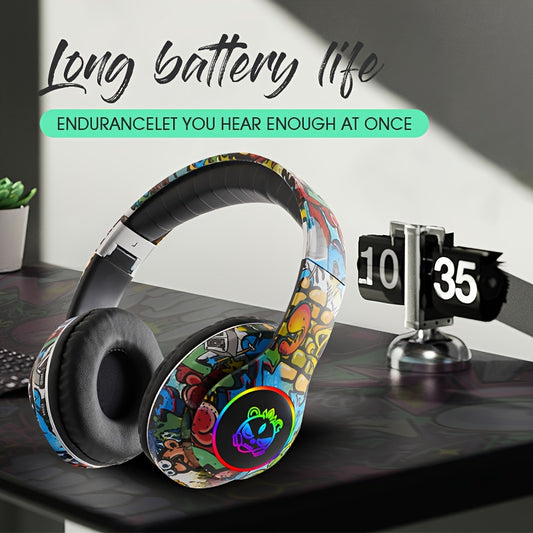 Casque sans fil stéréo à réduction de bruit / Longue autonomie / Casque de jeu e-sport / Casque pliable