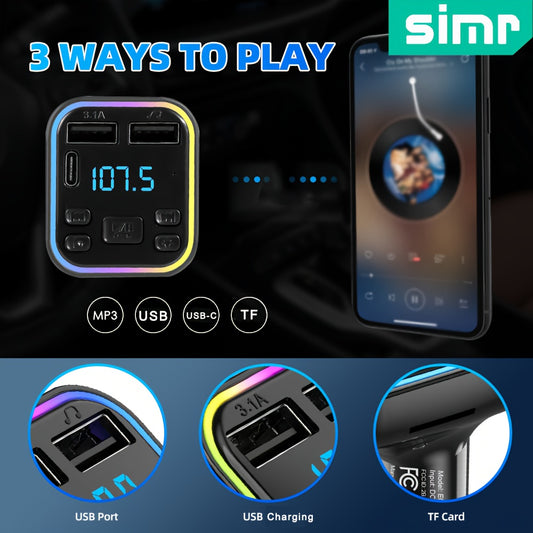 Lecteur MP3 de voiture avec transmetteur FM sans fil, charge rapide USB - Topdecheztop.fr