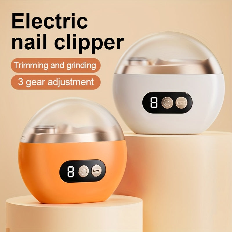 Coupe-ongles électrique intelligent 2 en 1, outil de manucure et de polissage