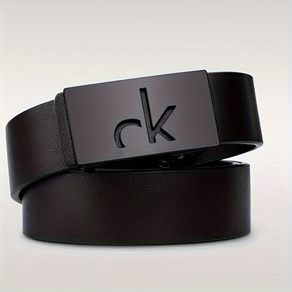 Ceinture élégante en cuir véritable pour homme NOIR