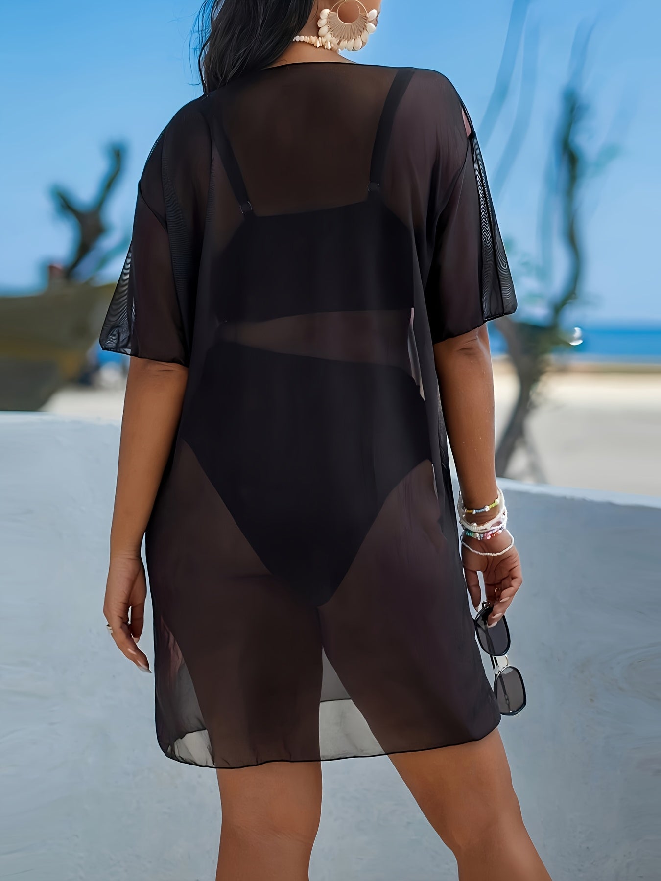 Paréo de plage léger et confortable à imprimé floral