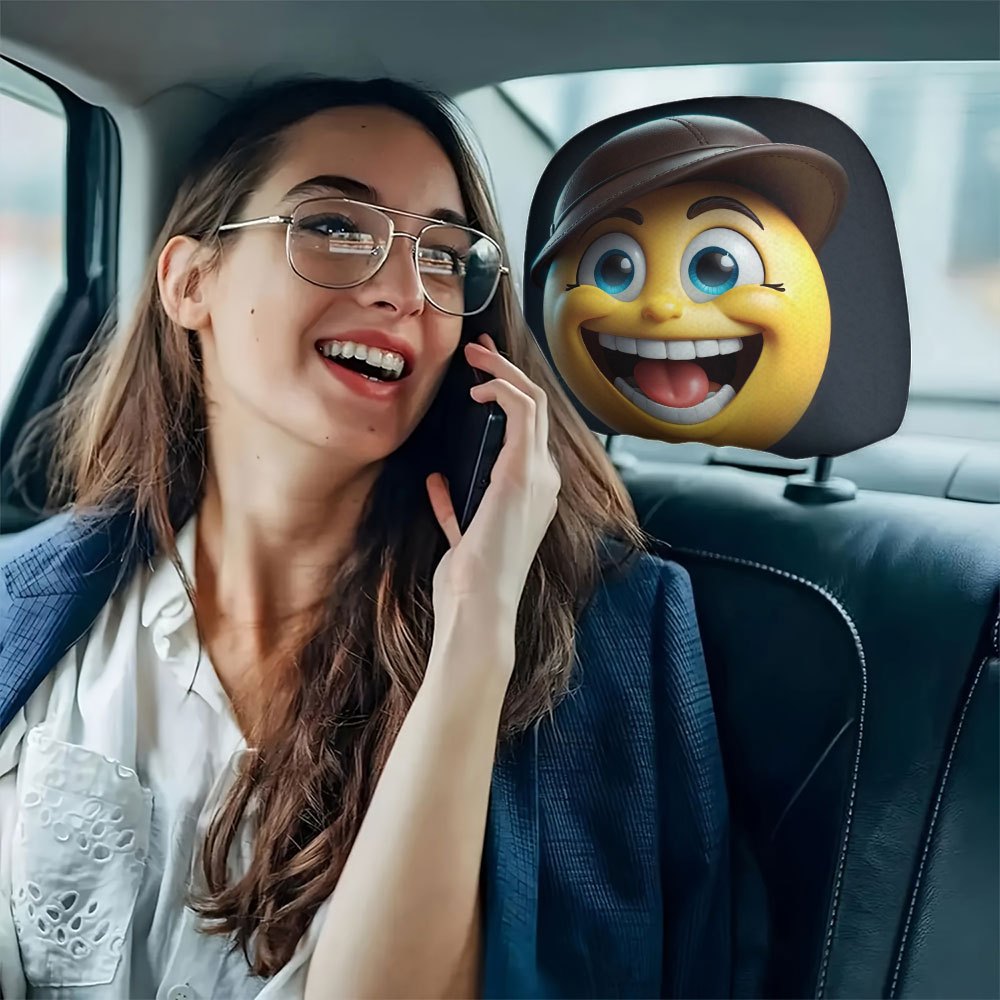 Lot de 2 housses d'appuie-tête de voiture à motif détective joyeux