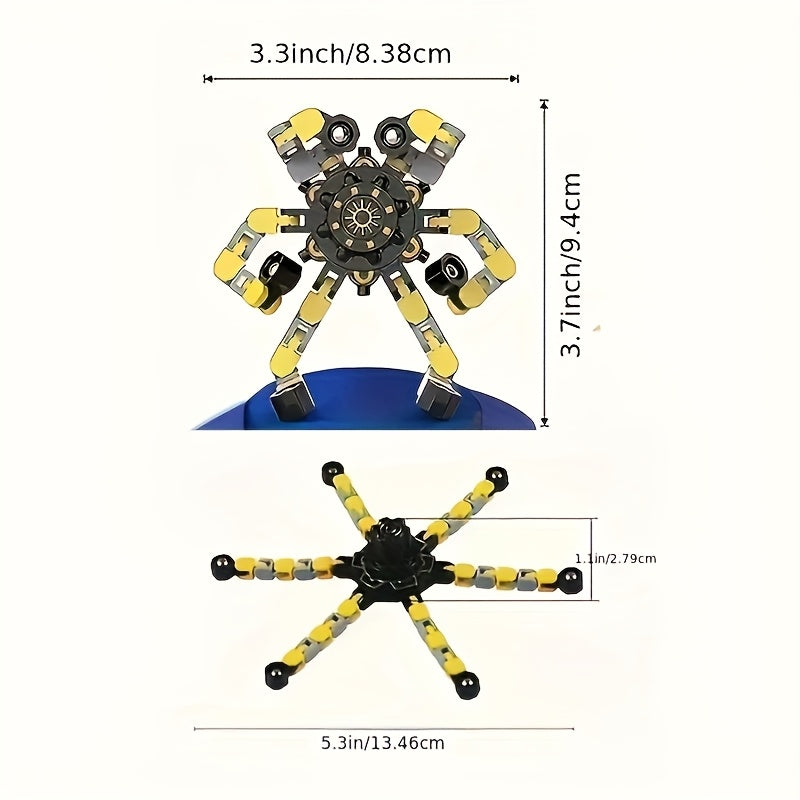 Robot transformable coloré en lot de 4 pièces | Toupie amusante