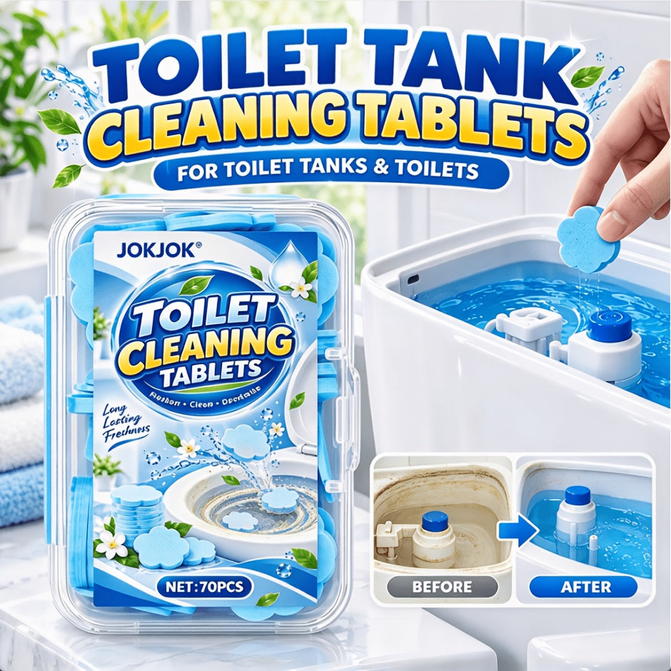 70 pastilles de nettoyage pour toilettes, pastilles dissolubles pour l'entretien de la cuvette des toilettes, fraîcheur de salle de bain, entretien quotidien des toilettes