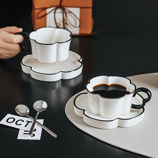 Ensemble tasse et soucoupe à café en céramique minimaliste nordique