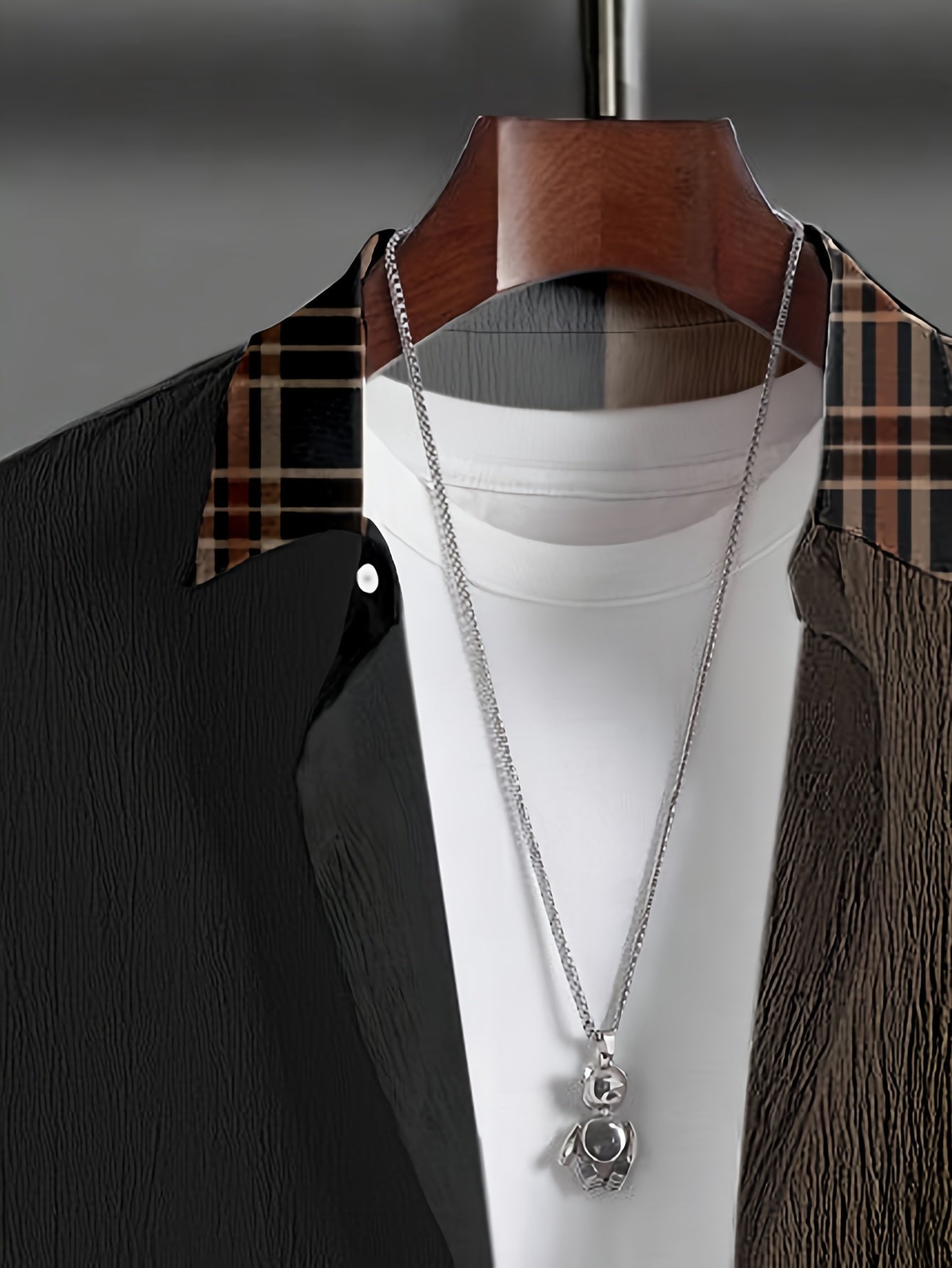 Ensemble chemise en maille pour homme, grandes tailles