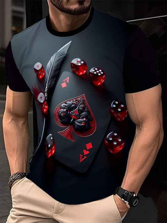 T-shirt graphique homme As de Pique imprimé en 3D