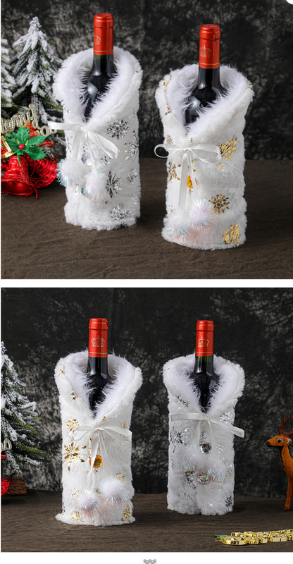 Housses de bouteille de vin pour fête de Noël