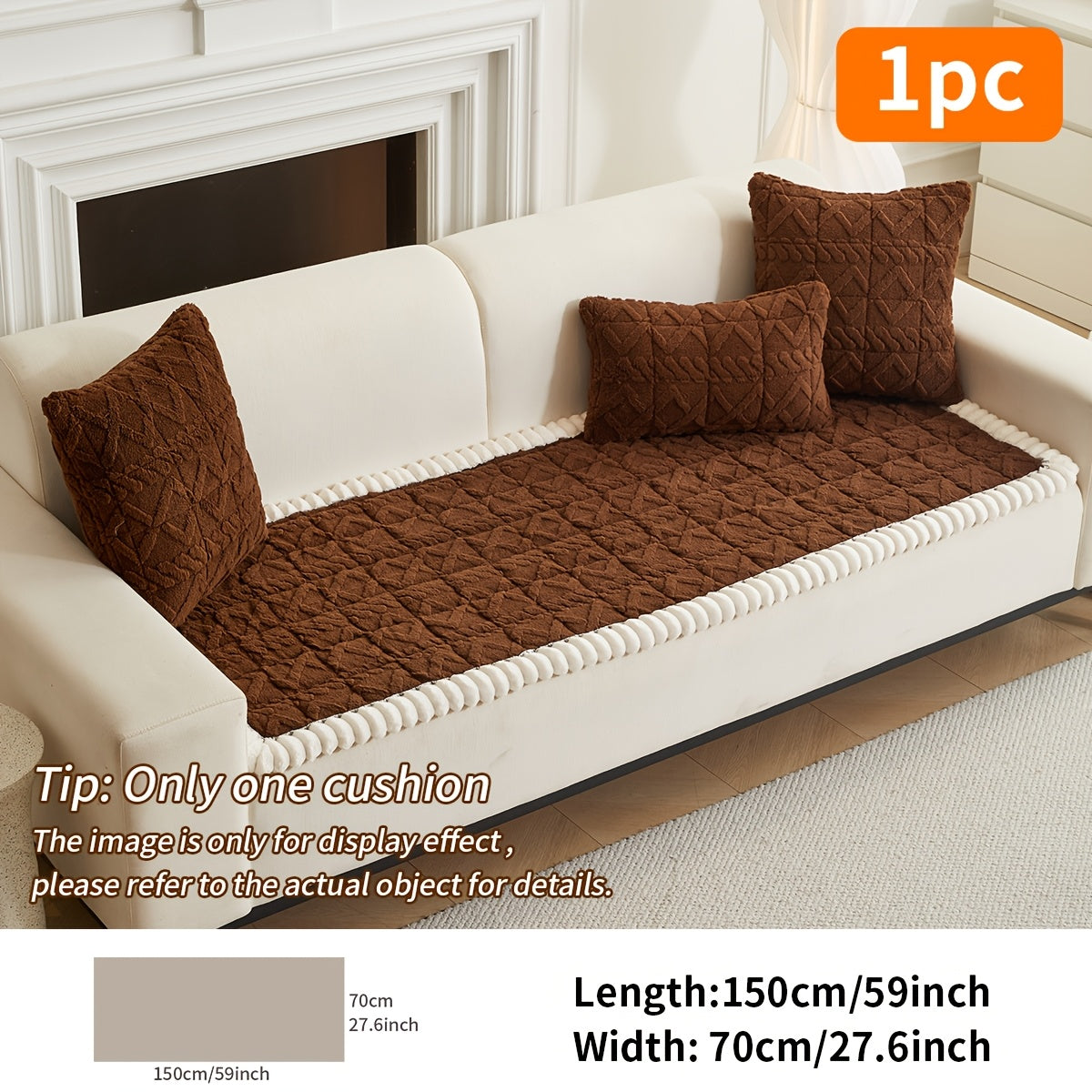 Coussin de canapé matelassé doux (1 pièce), housse de canapé épaisse en polyester pour plus de chaleur en automne et en hiver, décoration intérieure adaptée aux canapés 2, 3 ou 4 places.