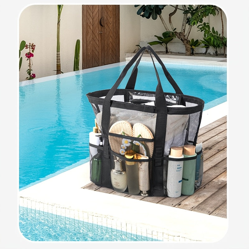 Grand sac de plage en filet anti-sable