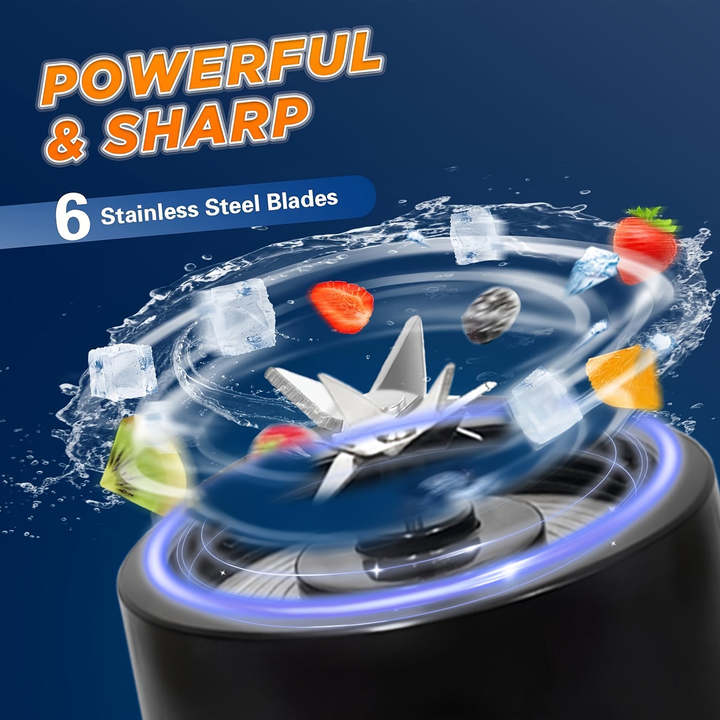 LALAYUAN USB-Powered Portable Blender & Juicer with Digital Timer, High-Speed Ice Crushing, One-Tap Lid, 1300mAh Battery, 6-Blade Stainless Steel, USB-C Charging, Compact Blender for Smoothies, Protein Shakes, Gym, Travel, Of - Topdecheztop.fr