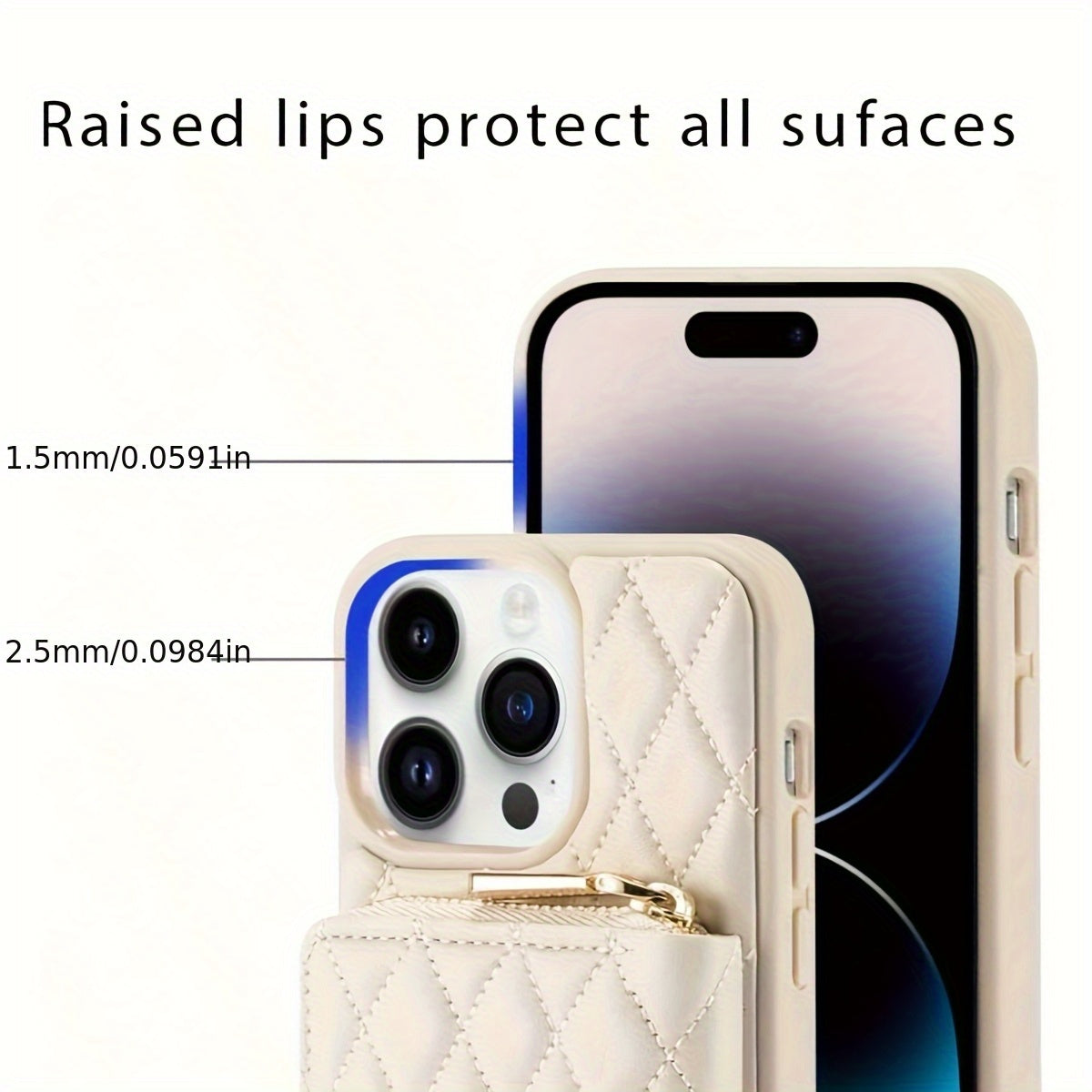 Etui de protection pour téléphone avec fermeture éclair en similicuir microfibre, IPHONE,SAMSUNG