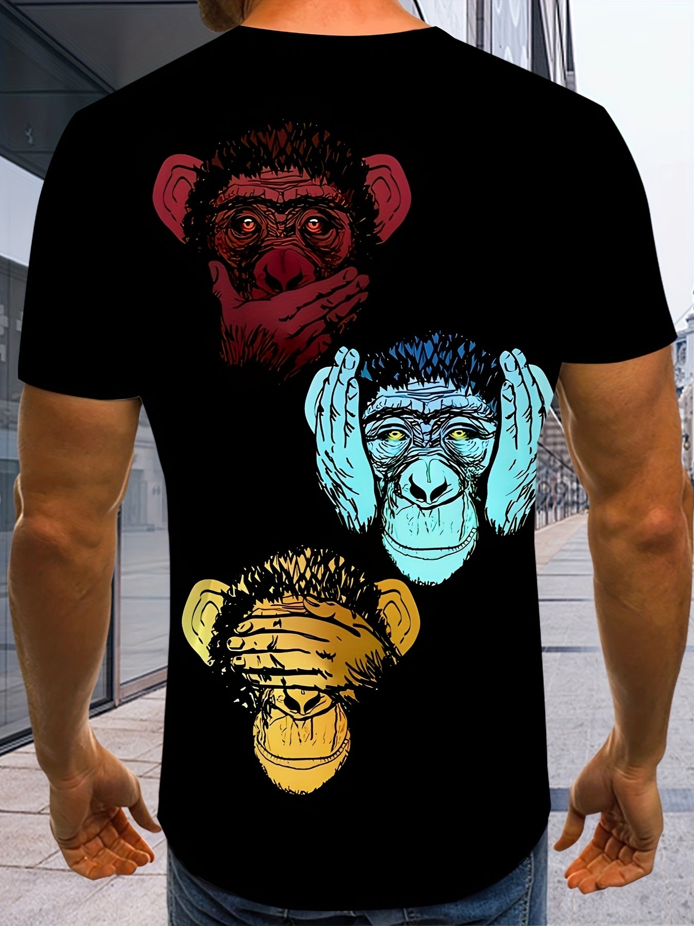 T-shirt homme fantaisie à imprimé 3D
