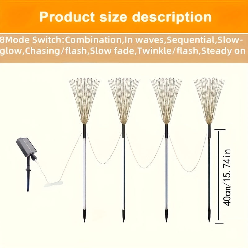 Lot de 4 lampes solaires d'extérieur pour jardin (240 LED), version améliorée