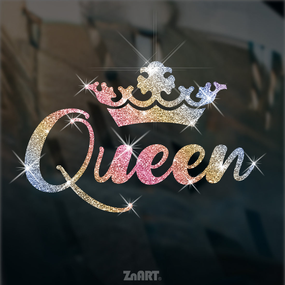 Un autocollant en vinyle scintillant