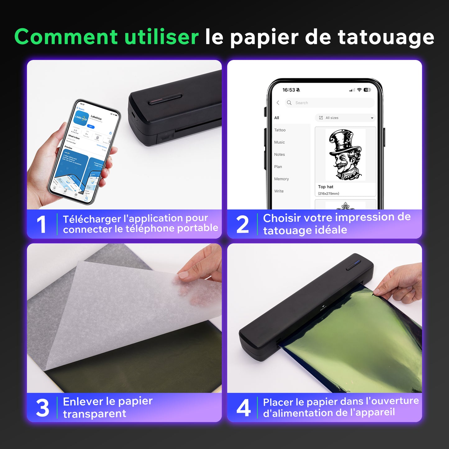 Imprimante thermique portable D810 - Connectivité sans fil et impression USB