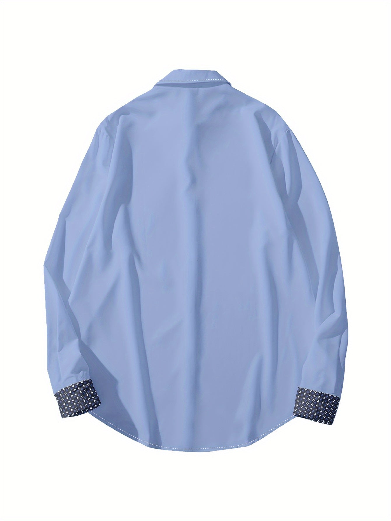 Chemise décontractée à manches longues pour homme, imprimée de rayures en maille - Boutonnée, en polyester, idéale pour les fêtes et les vacances