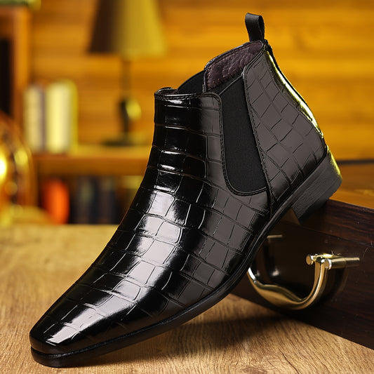 Bottines Chelsea à carreaux pour homme, grandes tailles, résistantes à l'usure