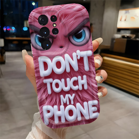 Coque de téléphone rose à motif monstre duveteux, compatible avec Samsung