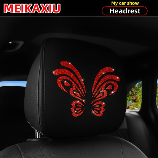 1. Coussin d'appui-tête de voiture confortable et respirant, motif papillon