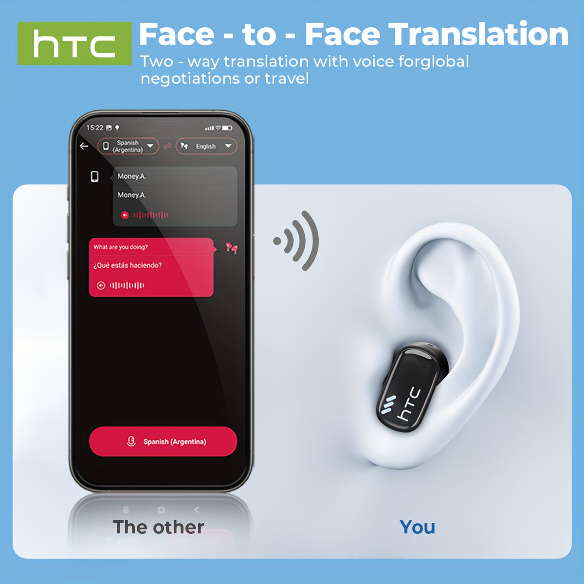 Écouteurs HTC NE16 BT V6.0 TWS Écouteurs intra-auriculaires sans fil