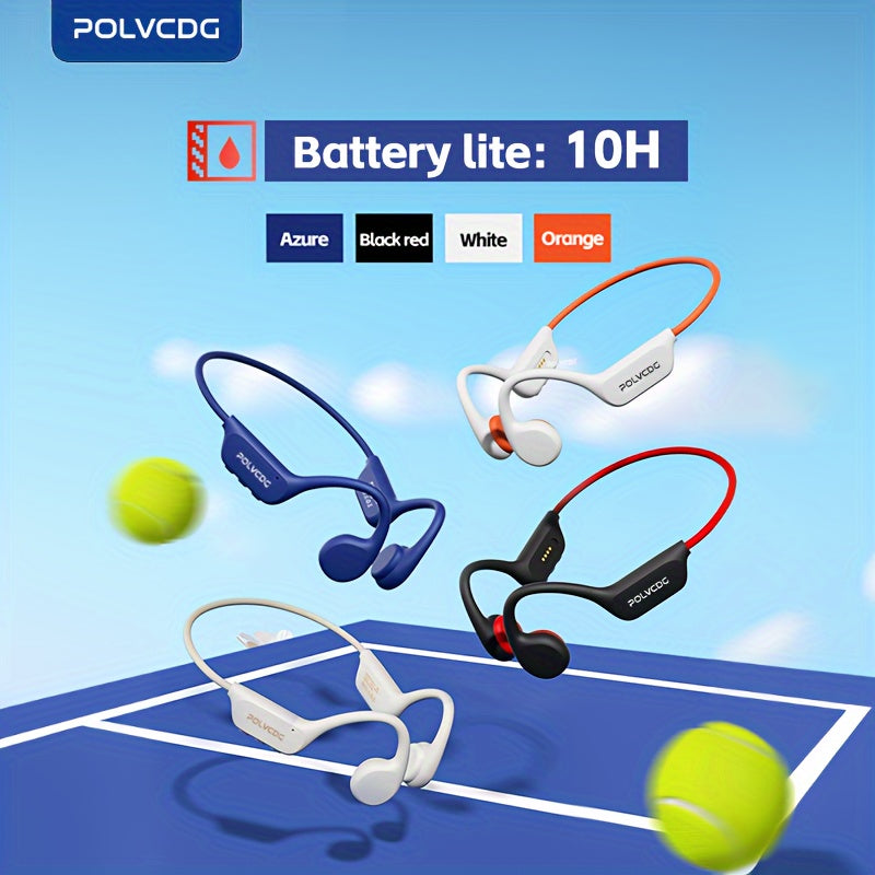 Écouteurs sans fil à conduction osseuse POLVCDG X7 | Autonomie de 10 heures, IPX-8, mémoire de 32 Go, natation, course à pied, cyclisme, fitness