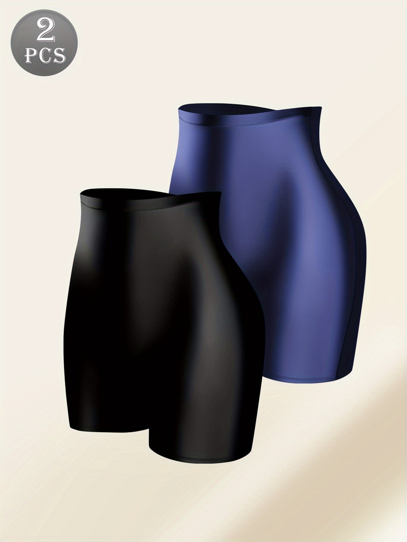 Lot de 2 boxers taille haute pour femme, en tissu huilé tendance