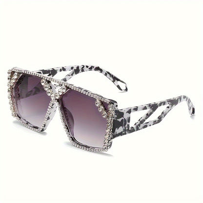 Lunettes de mode surdimensionnées carrées en strass 3