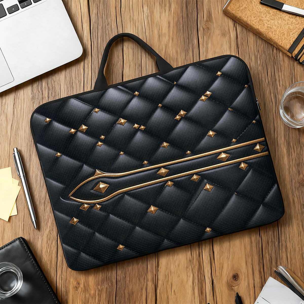 Sacoche pour ordinateur portable en cuir clouté compatible avec les ordinateurs portables de 13/14/15/16/17 pouces