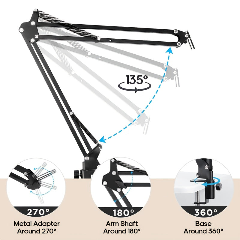 Anneau lumineux intelligent LED avec support pour téléphone et éclairage