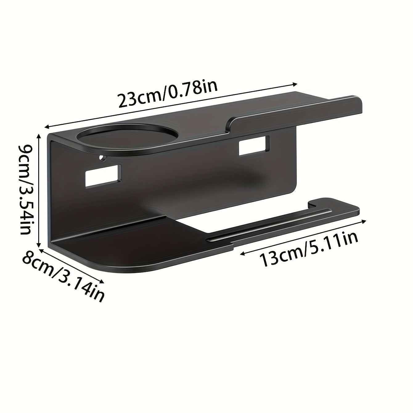 Wall-Mounted Tissue Holder with Bathroom Perfume Organizer - Stylish Black Multi-Functional Kitchen and Bath Storage, Space-Saving Design, Self-Adhesive Installation